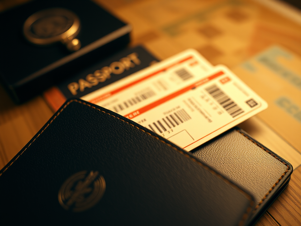 passport with tickets in it